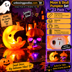 LED Pumpkin Lantern Decoration for Halloween Parties - 16 Variations