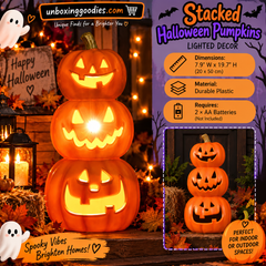LED Pumpkin Lantern Decoration for Halloween Parties - 16 Variations