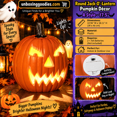 LED Pumpkin Lantern Decoration for Halloween Parties - 16 Variations