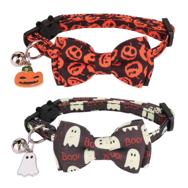 PumpkinPurr Halloween Cat Collars with Charms