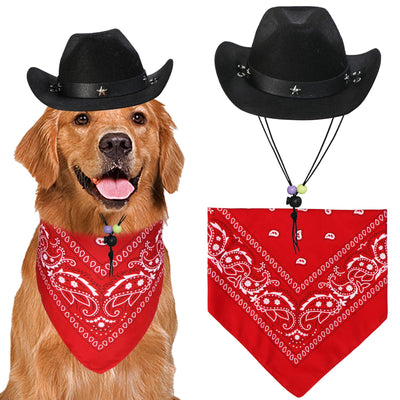Dog Halloween Costumes Dog Cowboy Hat & Bandana Scarf