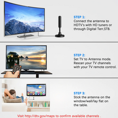 Upgraded TV Antenna HDTV Amplified Digital 4K 1080P Long Range Indoor