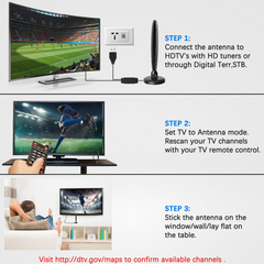 Upgraded TV Antenna HDTV Amplified Digital 4K 1080P Long Range Indoor