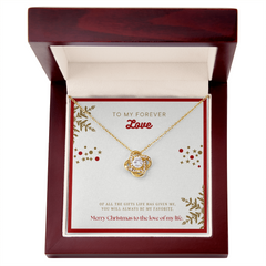 To My Forever Love at Christmas - Love Knot Necklace