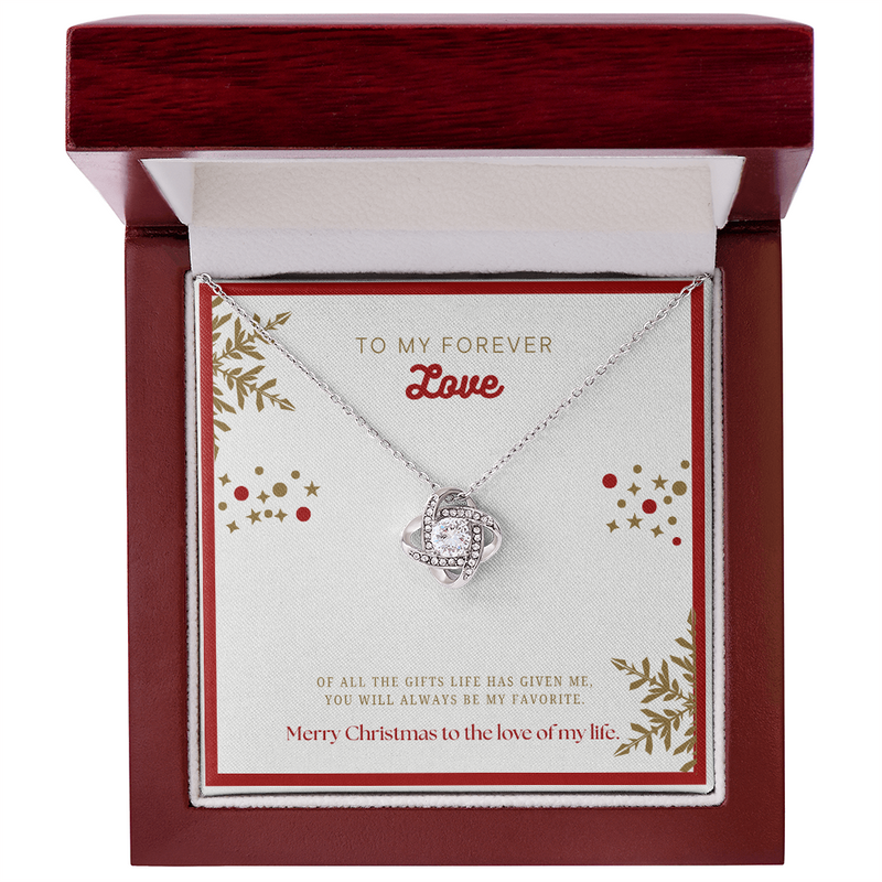 To My Forever Love at Christmas - Love Knot Necklace