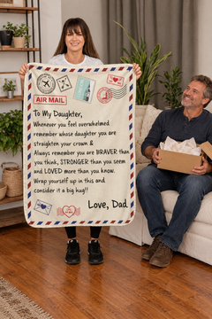 To My Daughter Airmail Letter Blanket from Dad