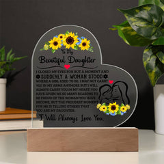 To My Daughter Proud – Acrylic Heart Plaque